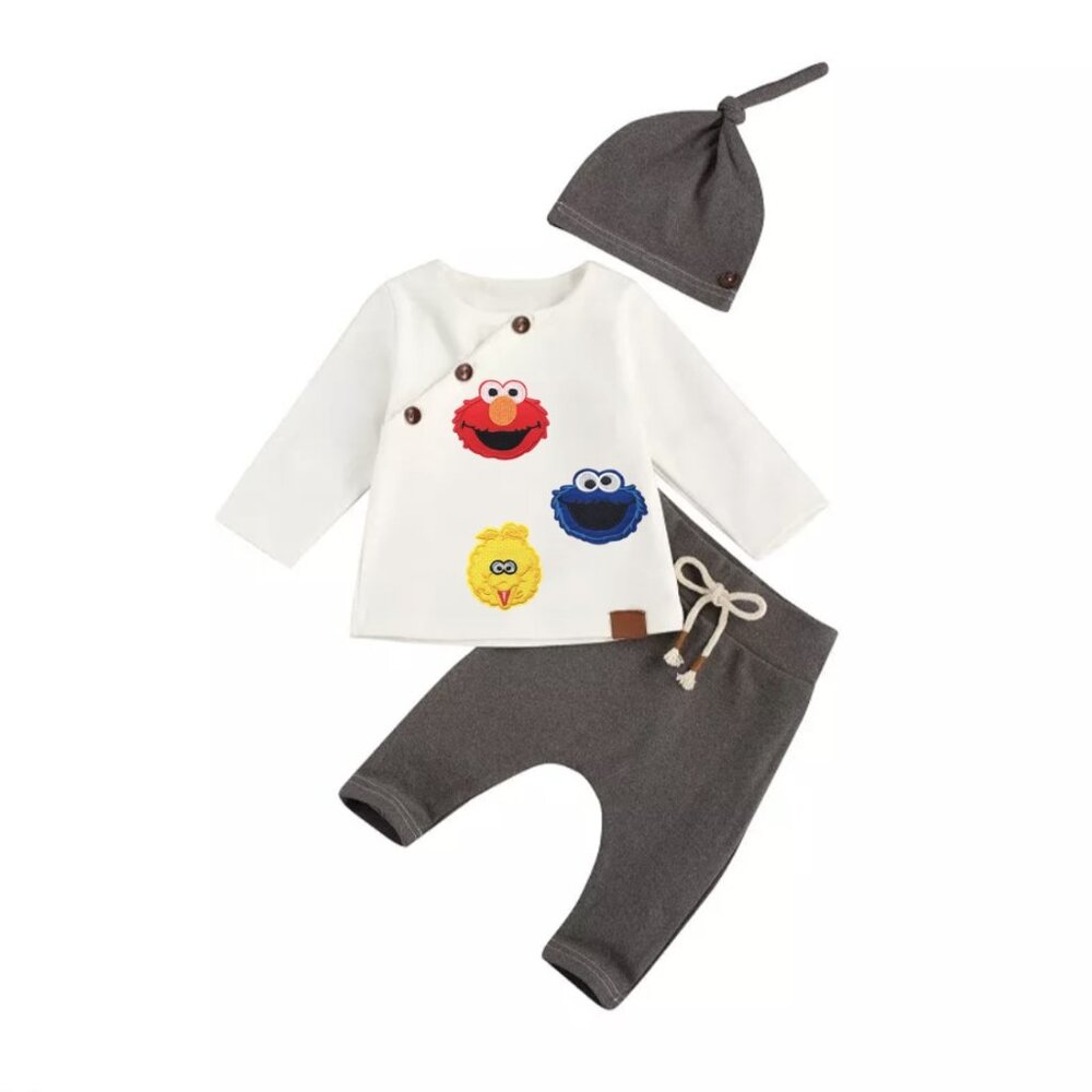 Sesame Street Outfit Clothes Pants Fall Elmo Boy Set Top Birthday Clothes